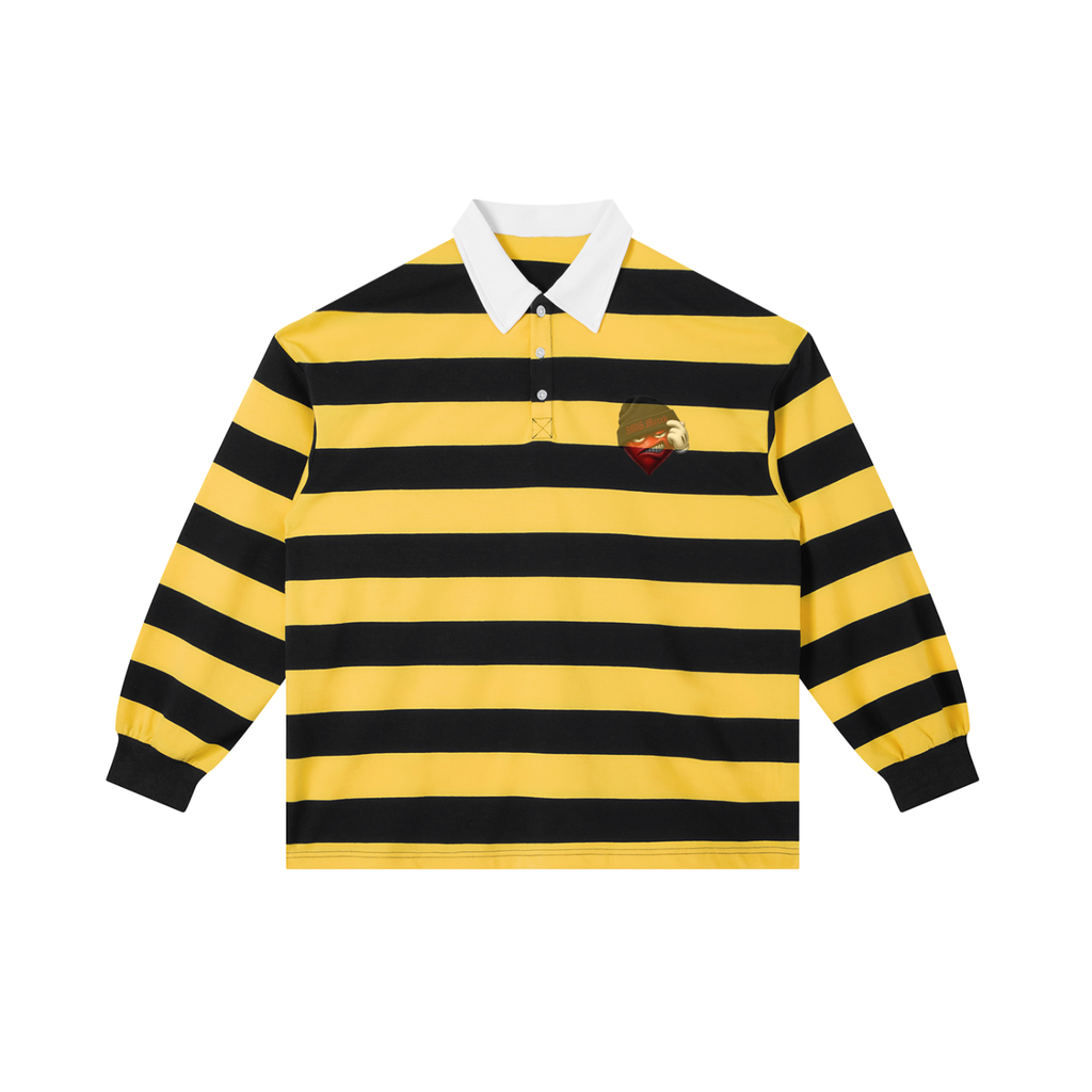 “Hard Love” Stripe Polo Shirt