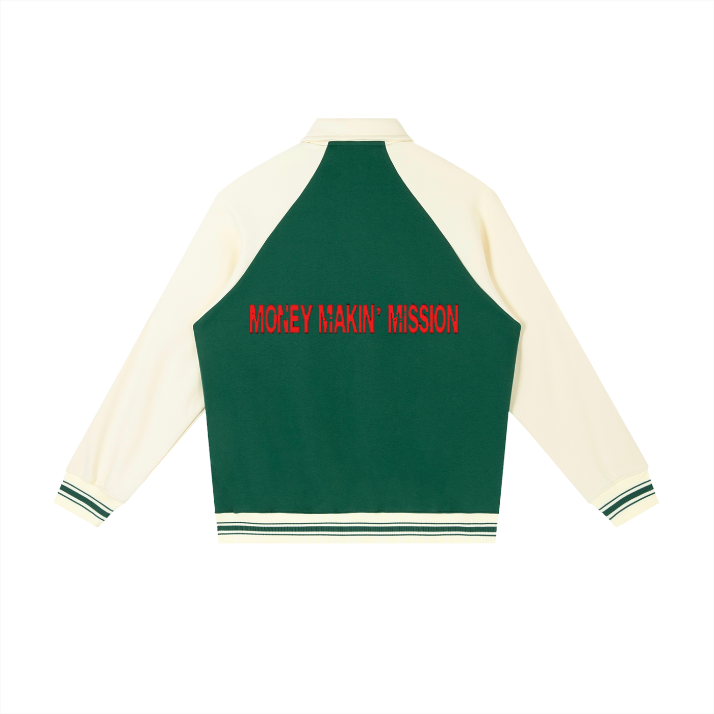 “Money Makin’ Mission” Two-Tone Baseball Jacket