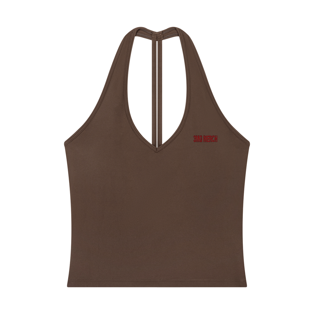 Women’s “3MG Merch” Halter V-Neck Yank Top