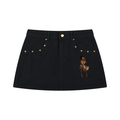 Women's “Cunty Class” Studded Denim Mini Skirt