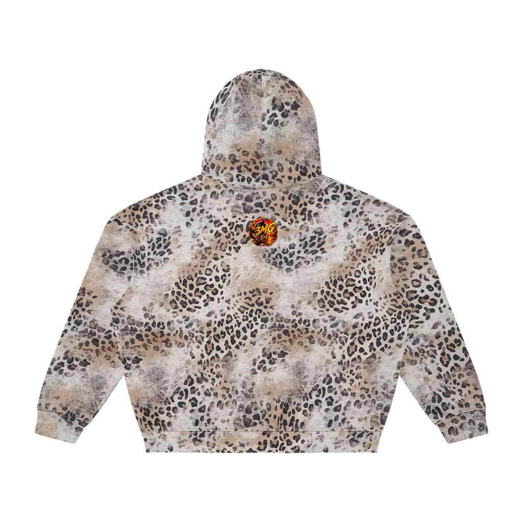 Unisex “Money Makin’ Mission” Vin-Wash Leopard Full Zip Hoodie