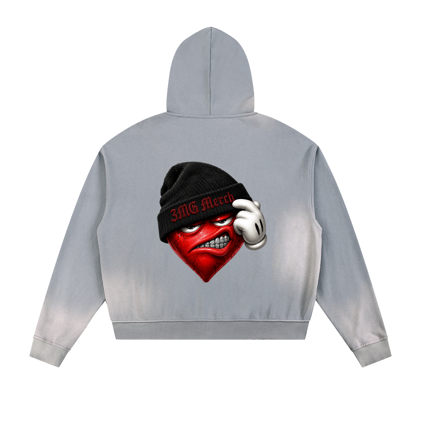 “Hard Love” Fade Fleece Zip-Up Hoodie