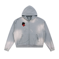“Hard Love” Fade Fleece Zip-Up Hoodie