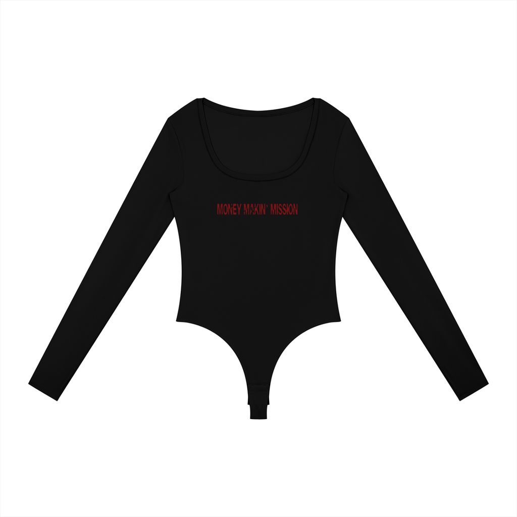 Women's “Money Makin’ Mission” Long Sleeve Yoga Bodysuit