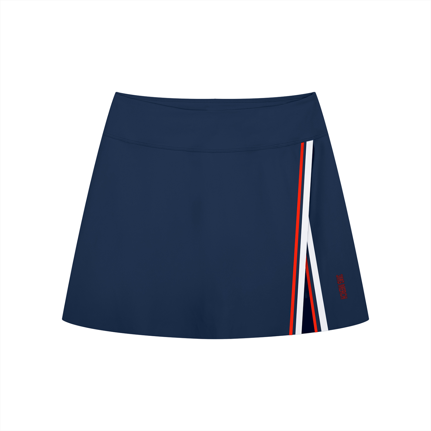 Women's “3MG Merch” A-Line 3-Tone Panel Slit Skirt