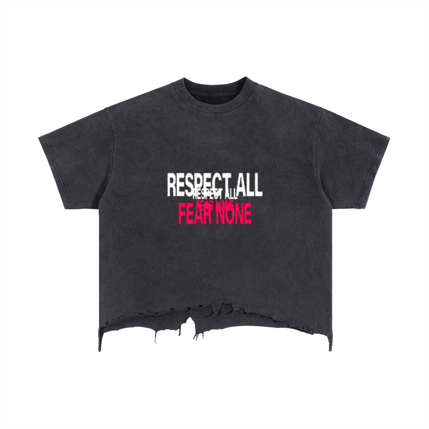 “Respect All, Fear None” Vin-Wash Ruined T-Shirt