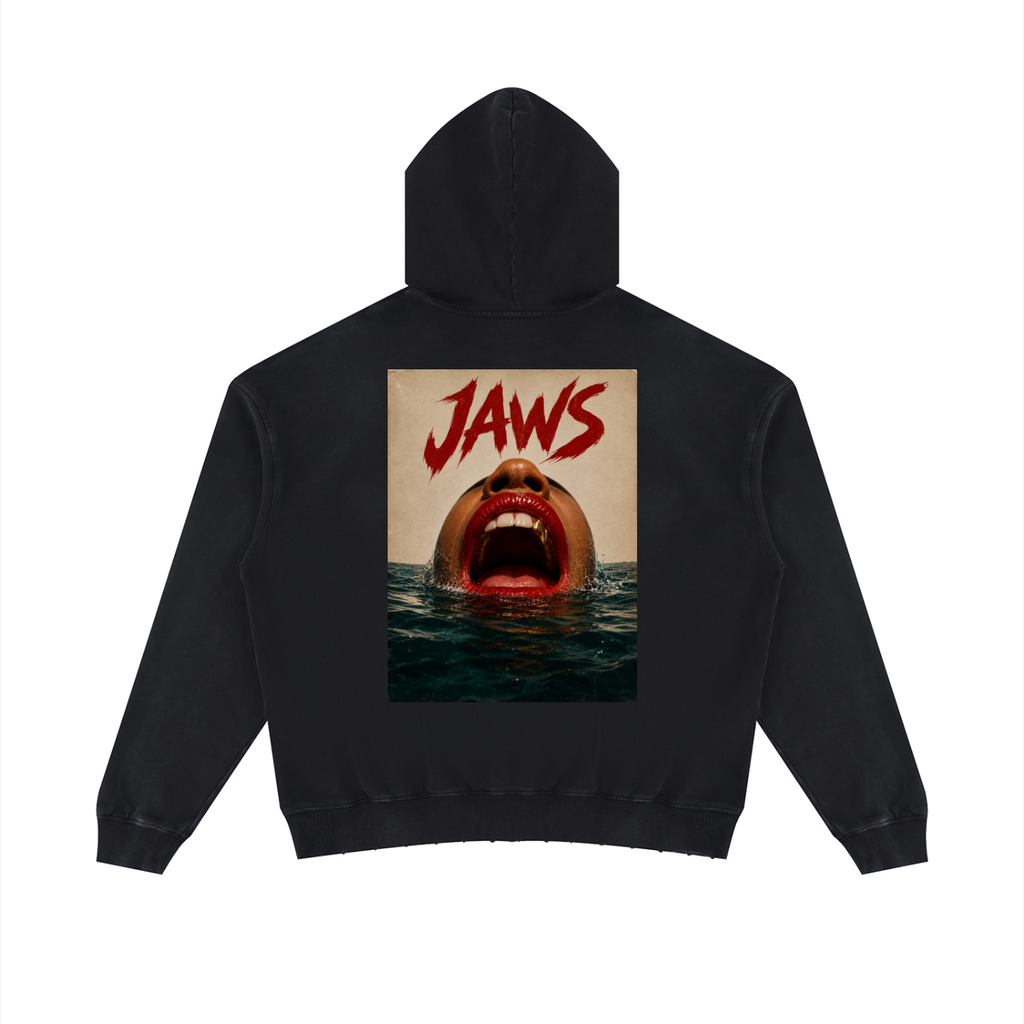 Unisex “Jaws” Distressed Hoodie