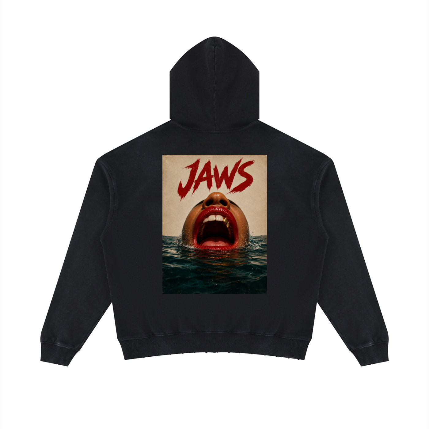 Unisex “Jaws” Distressed Hoodie