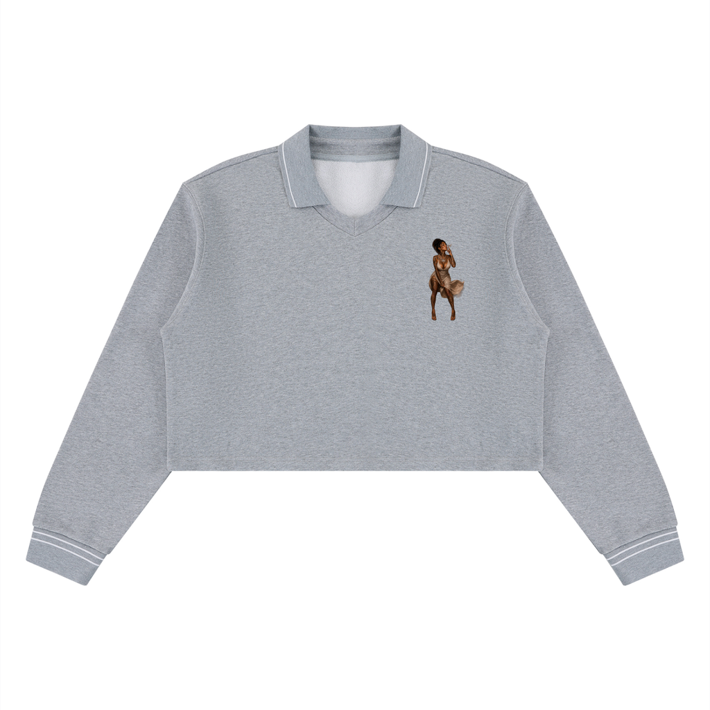 Women’s “Cunty Class” Crop Collared Sweatshirt