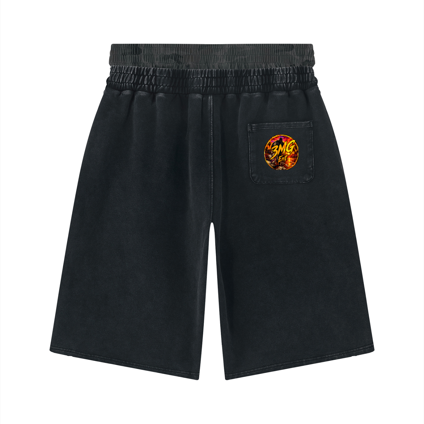 “Left Leg Right Leg” Vin-Wash Stressed Wide Shorts