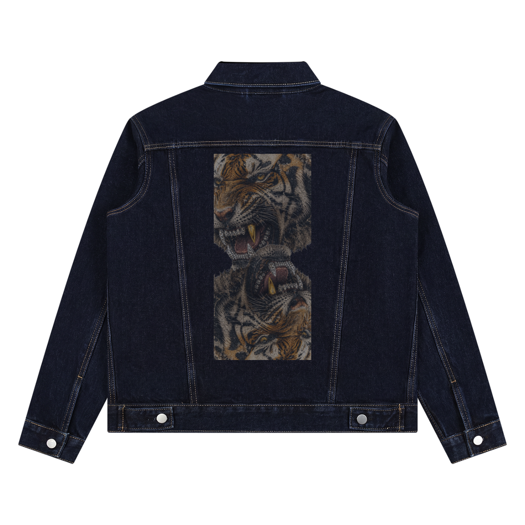 Unisex “Money Makin’ Tiger” Vin-Wash Denim Jacket