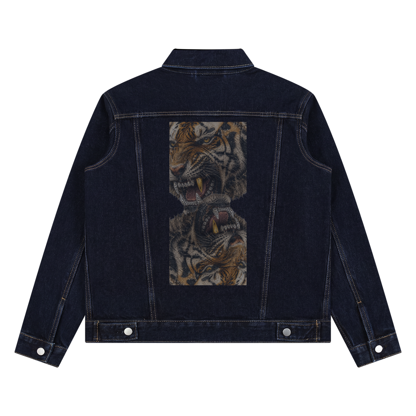 Unisex “Money Makin’ Tiger” Vin-Wash Denim Jacket